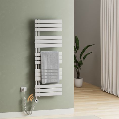 S'Afielina – Sèche-serviette électrique 132x50 cm 800W – Thermostat programmable – Acier laminé à froid – Étanchéité IP44 – Mode Boost - 800Watts (1/5)