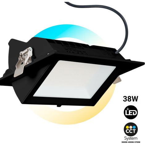 Projecteur LED rectangulaire CCT 38W - 38W - Noir