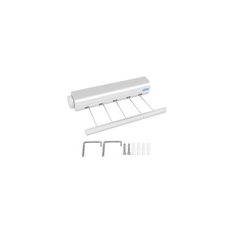 Corde à linge rétractable 3,75 m – Extensible murale compacte pour intérieur et extérieur – Accessoires d'installation inclus (1/5)