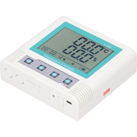 Enregistreur de température et d'humidité USB avec capteur intégré, précision standard (pile non fournie), 208W jeux de données. (1/5)