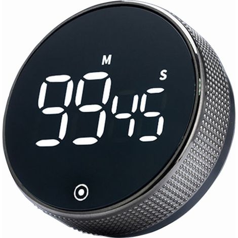 Magnetischer digitaler Küchentimer mit großem LED-Display, Countdown-/Uhrfunktion und einstellbarer Lautstärke für Kinder, Kochen, Unterricht, Lernen, Fitness und Backofen (Silber) (1/5)