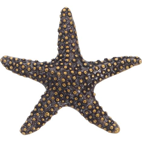 Mini bouton de tiroir : Boutons de placard de cuisine en forme d'étoile de mer, thème plage, en laiton, pour commode, placard ou armoire. (1/4)