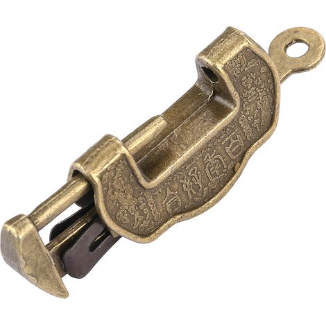 Cadenas chinois vintage style rétro antique avec clé pour boîte à bijoux, tiroir ou armoire (petit modèle) (1/5)