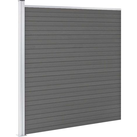 Clôture de jardin WPC 175x186 cm Gris (1/5)