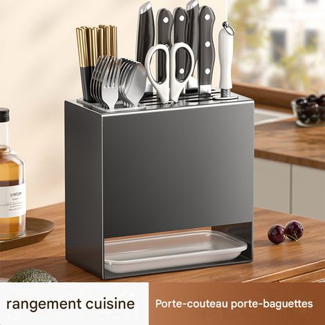 Porte - couteaux de cuisine porte - couteaux de cuisine porte - objets asphalte comptoir baguettes barillet support mural rack de rangement de cuisine (1/3)