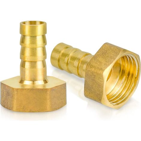 CSPARCV 2 pezzi Adattatore per raccordo per tubo in ottone Sourcing Map, filettatura interna da 1/2" G x 10 mm (1/4)
