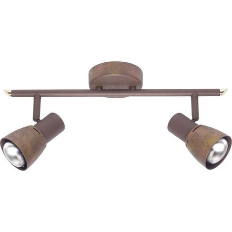 BRILLIANT Lampe Lava Spotrohr 2flg altkupfer 2x R50, E14, 40W, geeignet für Reflektorlampen (nicht enthalten) Köpfe schwenkbar (1/2)