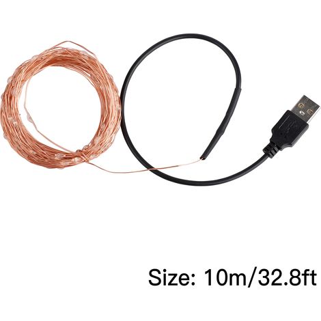 (2 par paquet) Guirlande lumineuse USB violette de 10 m, 100 LED (Version USB rose et violette de 10 m) (Sans UV) (1/5)