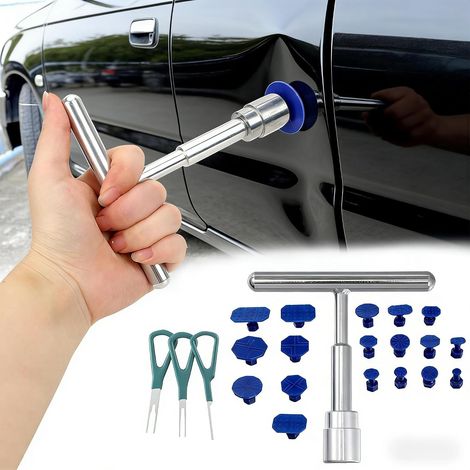 Outil Réparation de Debosselage,Kit Débosselage Ventouse,22pcs Kit Retrait Dent Enlèvement,Kit Debosselage Sans Peinture,Outils de Réparation Carrosserie,Kit Réparation Bosses Voiture,Dent Repair (1/5)