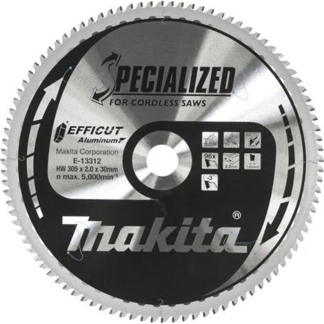 Makita E-13312 Efficut Lama TCT per troncatrici 305x30 mm per alluminio