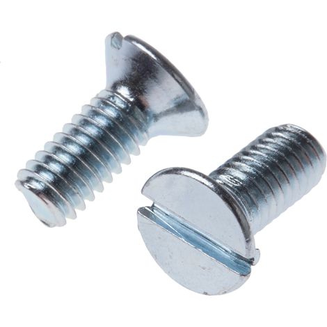 Vis à métaux RS PRO M4 à tête Fraisée fendue en Acier, 10mm ( Prix pour Sachet de 100 )