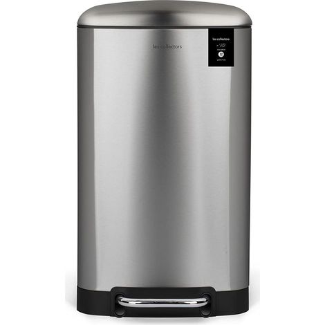 Poubelle de Cuisine à Pédale N°712, Acier inoxydable, Capacité 30L, Sac compatible 30-50L, Compacte, Pratique, Fermeture silencieuse, Seau intérieur amovible, Finition Mat, Inox (1/5)