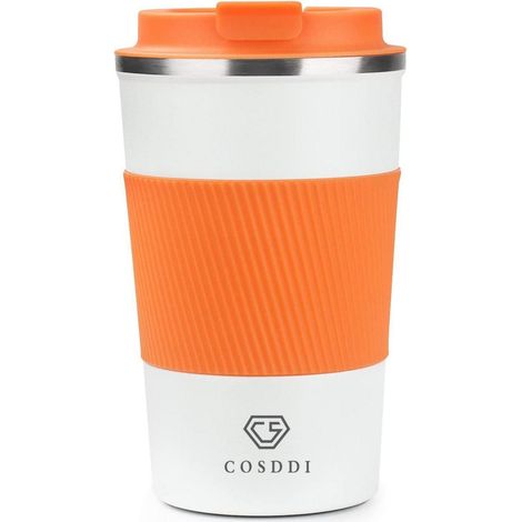 CS COSDDI Thermobecher Edelstahl Travel Mug 380ml Vakuum auslaufsicher Kaffee (1/5)