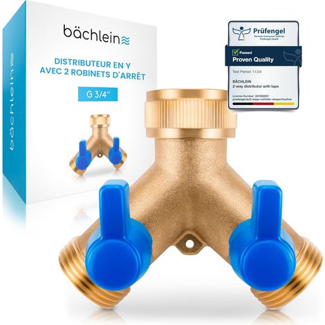 Distributeur en Y Laiton avec 2 Robinets d'Arrêt à Boisseau Sphérique Séparés pour une Utilisation Intérieur & Extérieur 5 PCS (1/5)