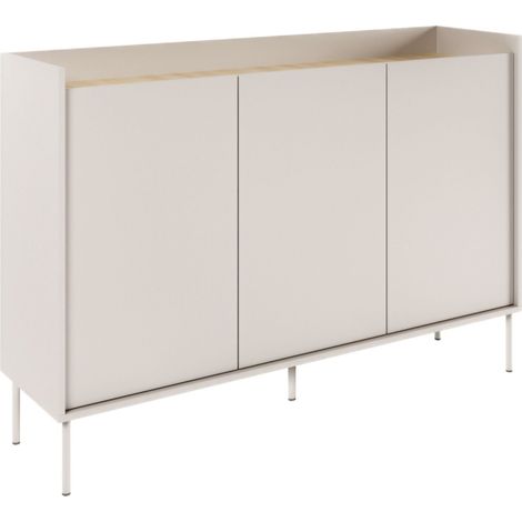 Selsey TOVI – Buffet 3 portes - cachemire/chêne Lindberg - 140 cm (1/5)