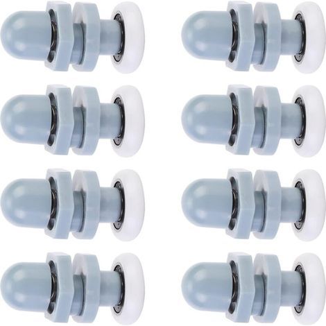 8 einzelne Duschtürschienen, Gleitrollen für Badezimmer-Glastüren, Ersatz-Schiebetürschienen, grau (20 mm) (1/3)