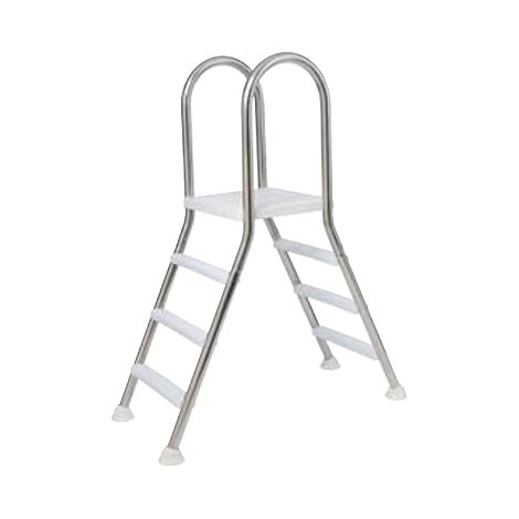 Échelle en inox pour piscines hors sol 4 marches – Marches en plastique de qualité – Hauteur plateforme 1295 mm – Diamètre tube 38 mm – Flexinox