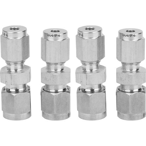 4 Raccords de tube à compression en acier inoxydable, double bague, adaptateur convertisseur (Ф4/Ф6) (1/5)