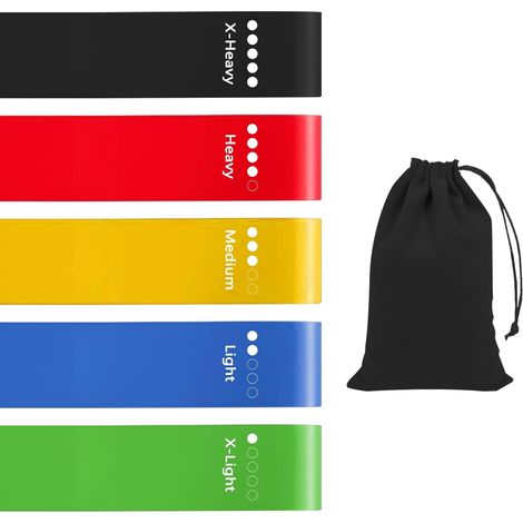 5 Pcs Bande Elastique Musculation, Elastique Sport Fitness Musculations, Elastiques Resistance Bands avec 5 Niveaux de Force, Bande de Resistance Musculation Maison Yoga Pilates Accessoires (1/5)