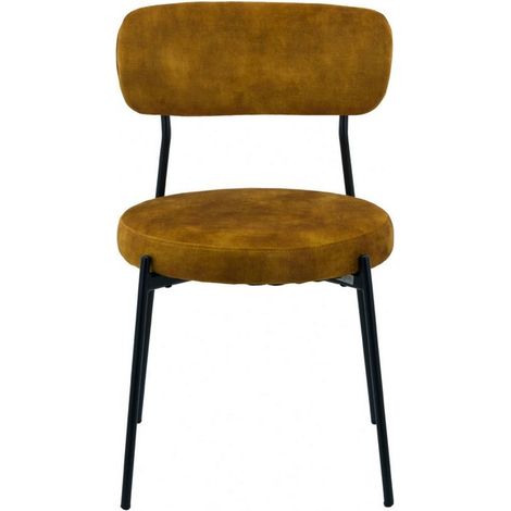 Stackable Glenn Dining Chairs (Pack of 2) - Velvet - L52 x W52 x H78 cm - Mustard