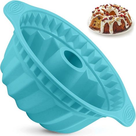 Moule à gâteau en silicone de 23 cm (9 pouces), bleu (1/5)
