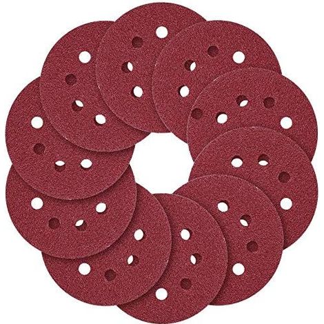 Disques de ponçage, 5"(125 mm) 8 trous Crochet et boucle, 40 60 80100 120 150 180 240 320 400 600 800 Papier abrasif à grains variés (Paquet de 120)… (1/5)