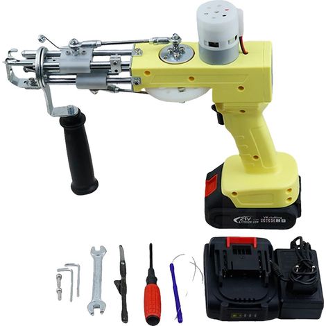 Pistola per tufting, display digitale, 10 velocità regolabili, gialla (1/2)