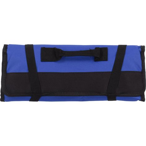 Rouleau à outils multifonction bleu, pochette pliante en toile Oxford épaisse, résistante à l'usure et imperméable, portable. (1/5)