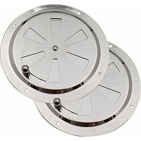 FENOPLASTICAGrille de Ventilation Ronde, XU, D'aération 125 Acier Inoxydable Conduit Moustiquaire D'évacuation Entrant Evacué Volets Réglables et Moustiquaire, 2 pièces KZQ - KZQ (1/4)