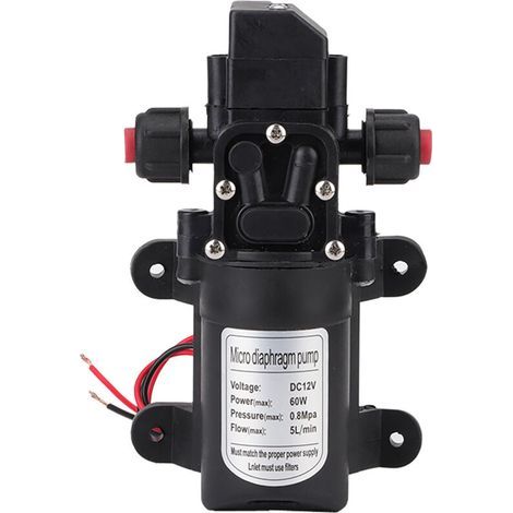 Wasserpumpe – 12 V – 116 Psi – Mikromembran – 5 l/min – 1,5 m Saughöhe – 50 m Förderhöhe – Für Camping, Wohnwagen, Boot – 1 Stück (1/5)
