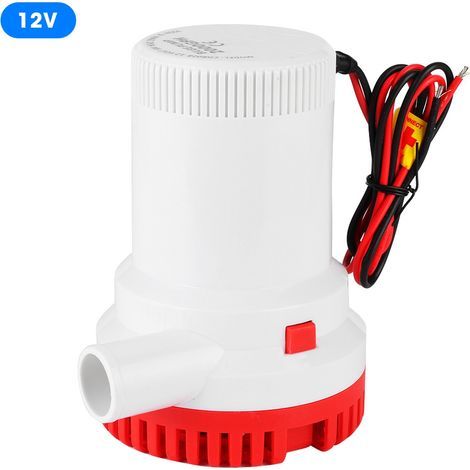 Keenso Pompe de cale marine robuste 2000 GPH avec arbre en acier inoxydable, submersible et faible consommation de courant pour bateau, piscine, spas, 12 V, 12 V (1/5)