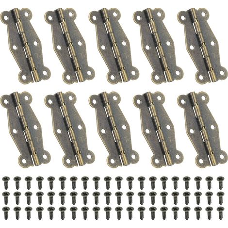 10 Pcs Petites Charnières Mini de Boîte Vintage 49mm Brun (1/5)