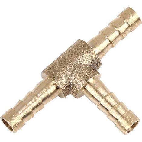 Raccord Laiton 5mm Cannelé 3 Voies 1pc pour Tuyau Huile Air Eau Diamètre Intérieur 4mm, Résistant Corrosion, Haute Température, Gaz Inertes, Pneumatiques, Lubrifiant, Résistant À L'Abrasion (1/4)