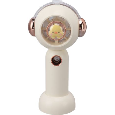 Mini-Ventilator mit USB-Aufladung, 500-mAh-Akku, weiß, Zerstäubungsfunktion, Taschenformat (1/5)