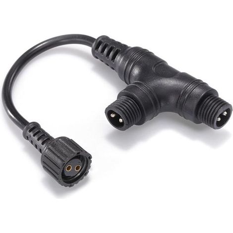 Raccord en T 2 pins petit format femelle / mâle-mâle (1/2)