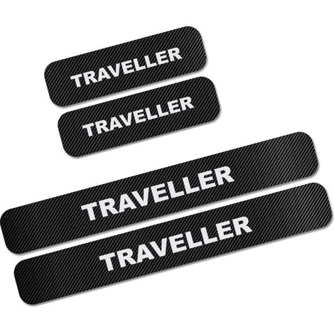 (TRAVELLER) 4 pièces pour PEUGEOT 2008 3008 4008 5008 Expert TRAVELLER GT LINE Protection de seuil de porte autocollante en fibre de carbone (1/3)