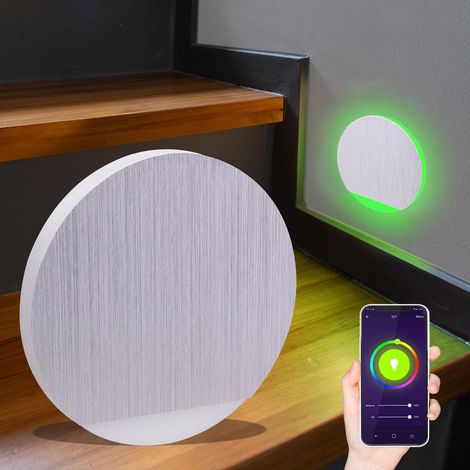 LED Treppenleuchte rund Alu-gebürstet - Lichtfarbe: Smart Tuya RGB CCT 3W - Lichtaustritt: Orbis (1/5)
