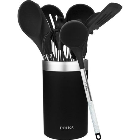 Set utensili cucina cecotec silicone nero 9 pezzi (1/5)