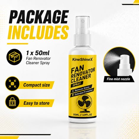 Spray nettoyant et rénovateur pour ventilateurs KineShineX, nettoyant pour ventilateurs électriques, spray détachant et anti-poussière (1/4)