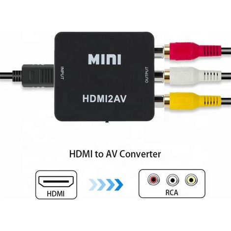 Convertisseur HDMI vers RCA - Adaptation 1080P PAL/NTSC - Pour TV Anciennes depuis Apple TV/Chromecast - Connexion Universelle (1/5)