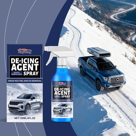 Car de-icing spray for car windows and rearview mirrors - convenient for melting ice, de-icing, and defogging - 120ml