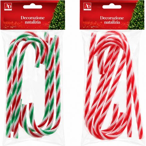 Ad Trend Set 6 Bastoncini di Natale in Plastica Assortiti 15 cm 1 Cf – Decorazione Natalizia (1/2)
