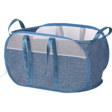 Cesto de ropa, cesta de almacenamiento de tela Oxford, cesta de almacenamiento plegable para el dormitorio, cesta de ropa para residencias estudiantiles (azul) (1/4)