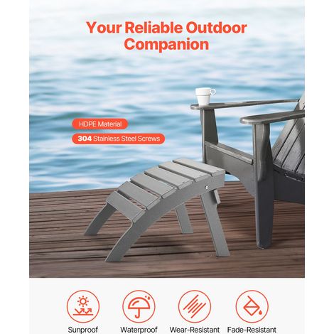 Repose-pieds Pliable Adirondack, 547x480x377 mm, en PEHD, Résistant aux Intempéries pour Chaise Adirondack, Montage Facile, pour Ex… (1/5)