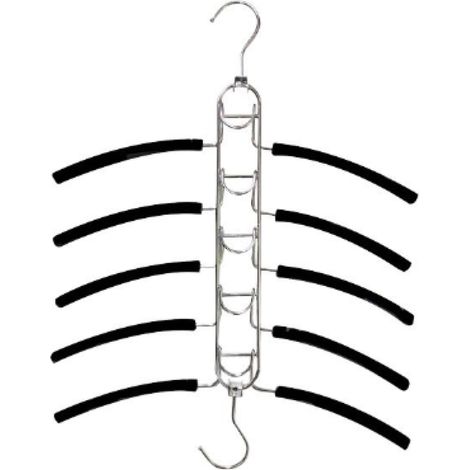 Cintres gain de place, cintres métalliques multicouches pour vêtements, cintres anti-encombrement rembourrés en mousse antidérapante pour chemises et costumes, organisateur de rangement pour placard (1/5)