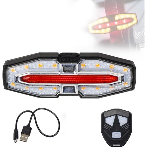 Fahrradrücklicht mit Blinkern – Kabellose Fernbedienung – Wasserdicht – USB-aufladbar – Ultrahelles Sicherheitsrücklicht für Nachtfahrten (1/4)