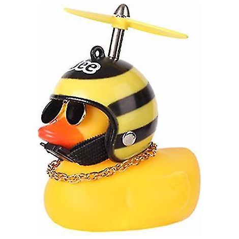 Sonnette de vélo en forme de canard en caoutchouc avec lumières LED et guidon à hélice pour enfants et adultes - Modèle Petite Abeille (1/4)