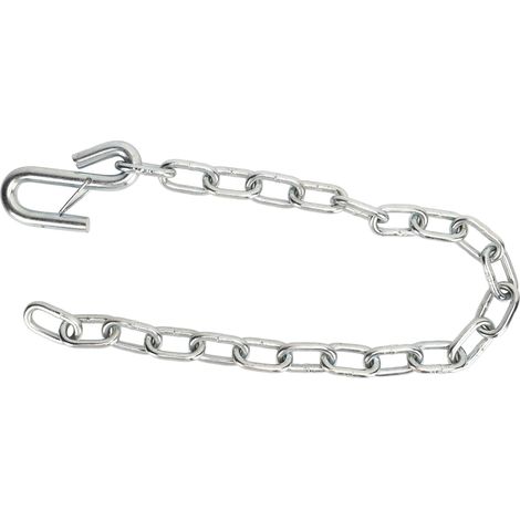 Attelage sécurité chaîne robuste 3500lbs, chaînes de remorque avec crochets S double ressort, câble de traction pour caravane et remorque (1/5)