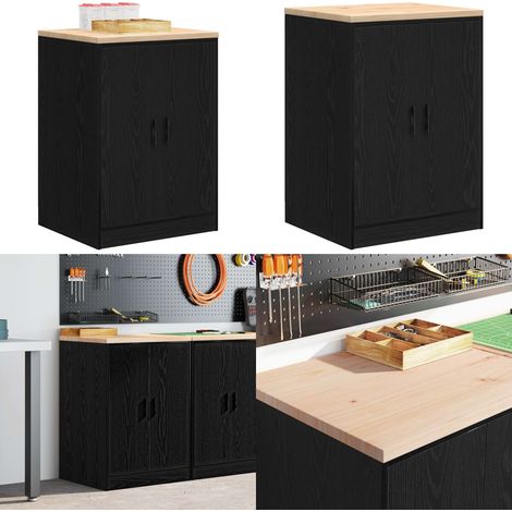 vidaXL Armoire de rangement de garage noir 60x51x85 cm bois de pin (1/5)