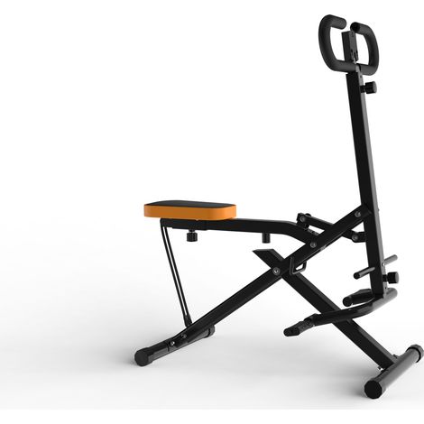 Máquina plegable para sentadillas con bandas elásticas, pantalla digital, negra (1/5)